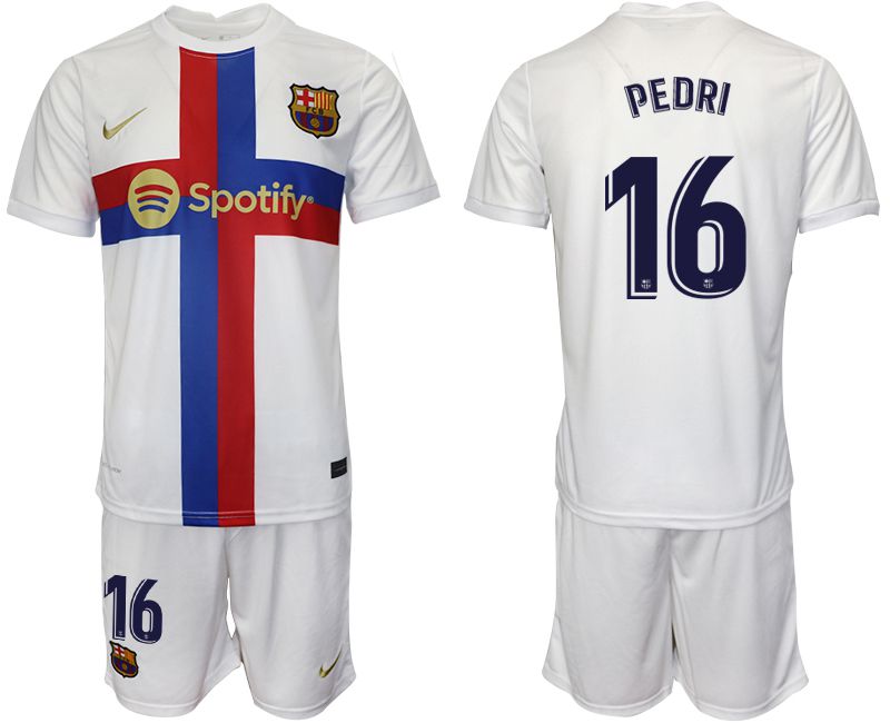 Men 2022-2023 Club Barcelona white away #16 Soccer Jersey